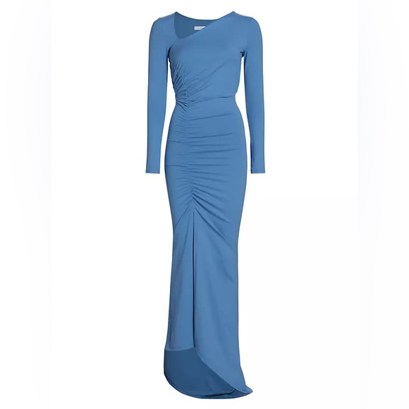 NWT susana monaco Ruched Maxi Long sleeve Dress - Picture 1 of 8